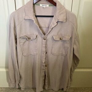 Briggs New York Dusty Mauve Ribbed Knit Shirt
